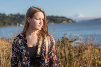 high school senior at portrait session in seattle