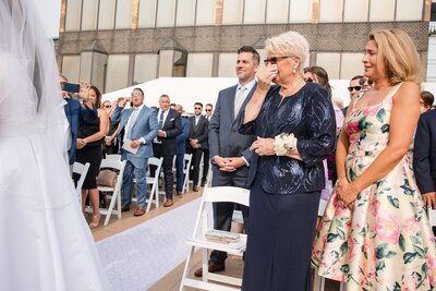 Bride and her father performing a Ukranian bread ritual.