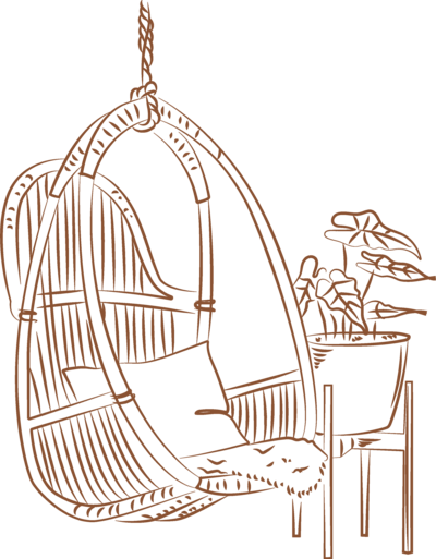 line drawn boho chair