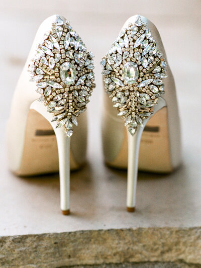 Gorgeous jeweled wedding high heels