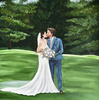 Acrylic wedding painting