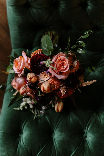 colorful pink and orange flower arrengement