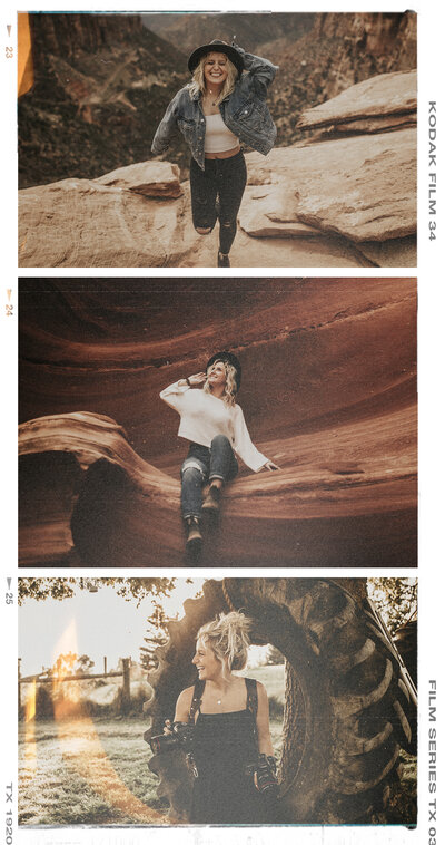 woman smiling while walking on rocks