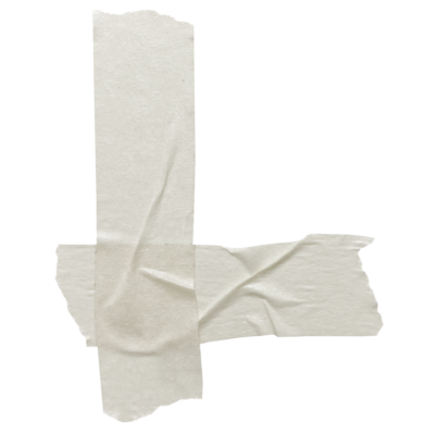 Two pieces of tape overlapping into a 90 degree angle