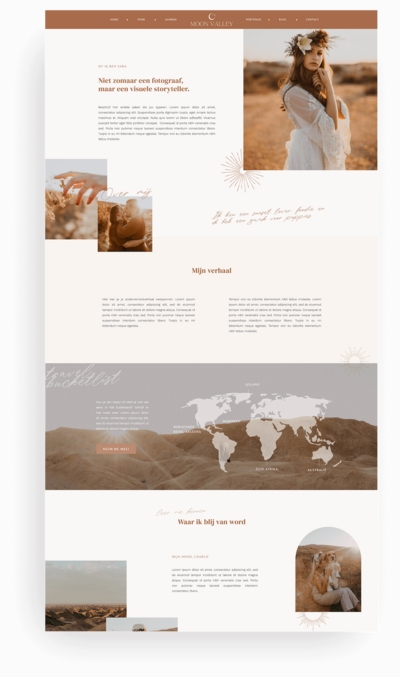 Bohemian Showit website template voor fotografen