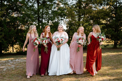 Photo of bride and her bridesmaids