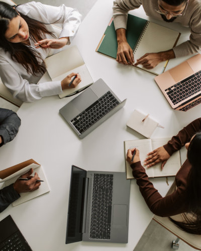 Group of healthcare professionals participating in a guided session