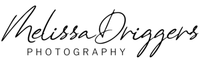 The logo for Melissa Driggers Photography,  Northern Virginia photographer.