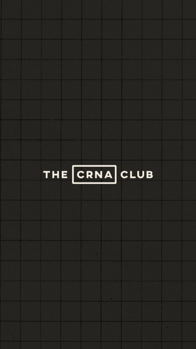 CRNA Club alternate logo on a black tiled pattern background