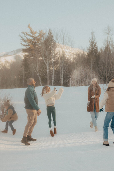 Fall family photos mountaintop in Idaho