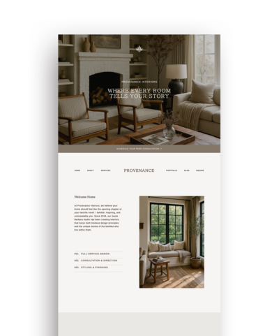 mobile-friendly interior design portfolio template