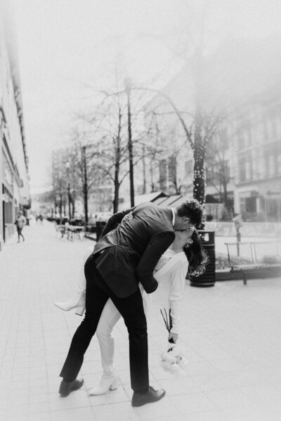 downtown courthouse wedding  photo of couple