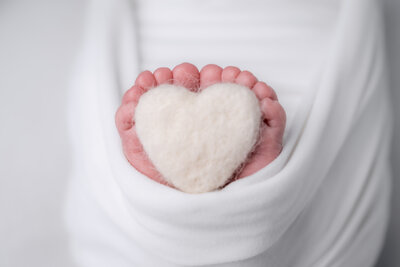 capturing the sweetest details with tiny toes wrapped around a heart. Thistle and Bloom capture the sweetness of a newborns tiniest features during this Edmonds Newborn Photography session.