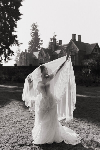 Modern couple embracing in golden sunlight during a romantic elopement session with a Washington state photographer.