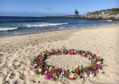 Flower Lei Circle for your perfect beach wedding on Maui