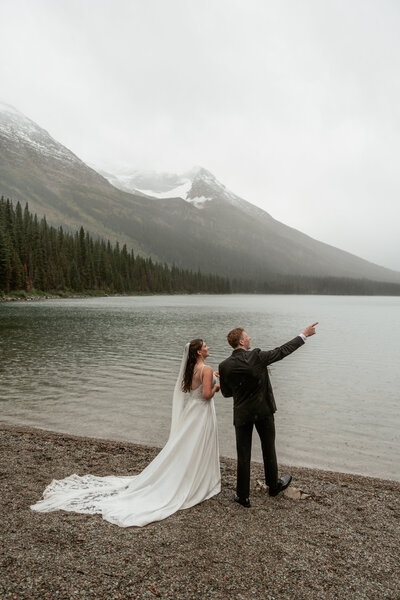 Glacier National Park sunrise elopement.