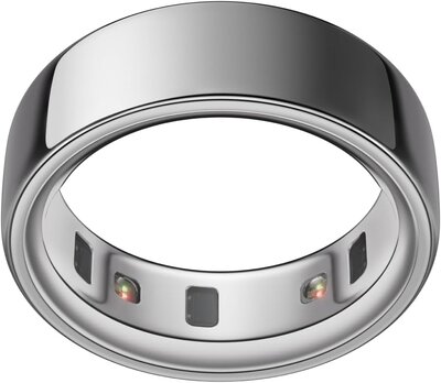 Oura Ring, a sleek wearable device for tracking sleep, body temperature, activity, stress, and symptoms.