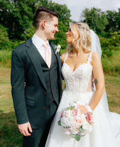Bride and groom portraits at Aurora Meadows.