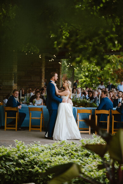 Bride and Groom stand back to back in a bamboo forest at Zoo Knoxville