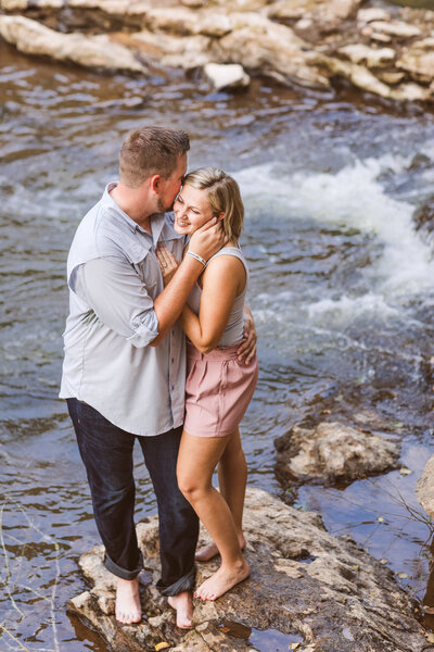 Couple at their engagement session in Roswell taken by a Wedding Photographer in Atlanta