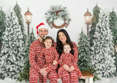 family photo in x-mas pajamas