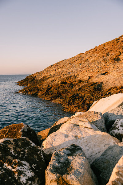 Rocks along the shore in Greece