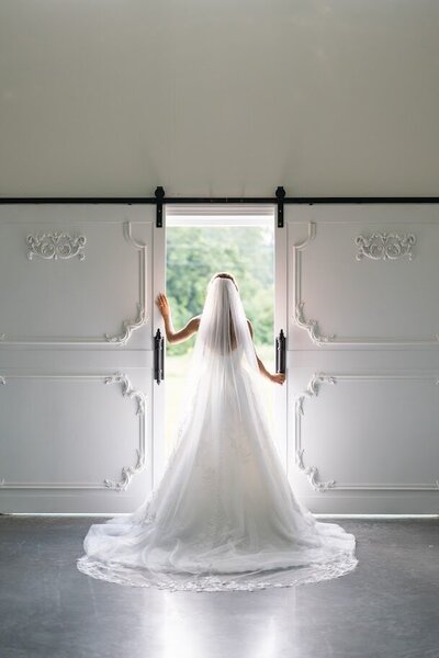 main entrance double doors with cocktails and pink bike