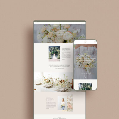 website mockup to show custom brand and web design for photographers by Palme Design Co