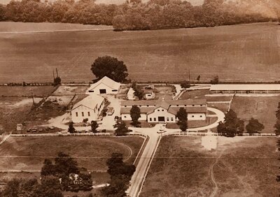Early Aerial View of Harlinsdale FarmRobin Hood, The Show Barn of Harlinsdale Farm