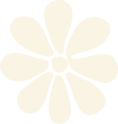 Hippie flower shape in an off-white color.