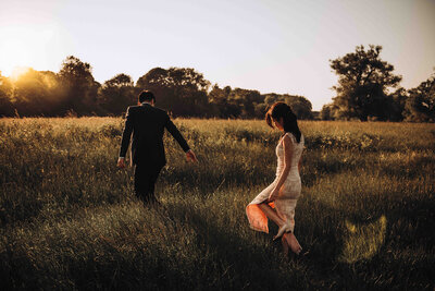 Bride and Groom in rural photoshoot