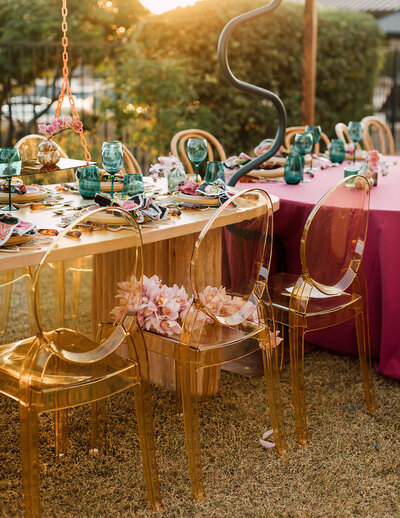 Wedding reception table details planned by Bloom & Blueprint