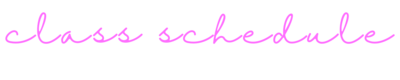 class schedule in cursive text