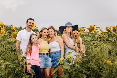 picture of family with dog