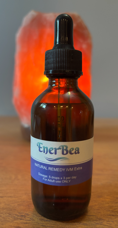 EnerBea Vibermectin Extra Vibrational Remedy bottle for enhanced wholistic support and balance.