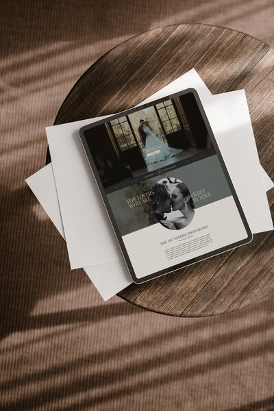 Showit Template for Wedding and Elopement Photographers with a darker style