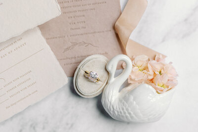Invitation details at Peterloon Estate wedding
