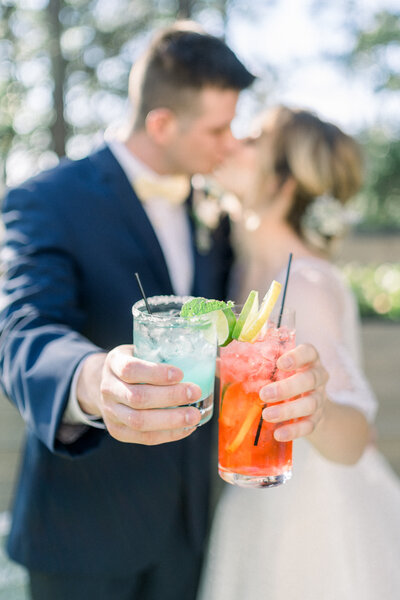 Bride and groom toast at Filoli in Woodside, CA