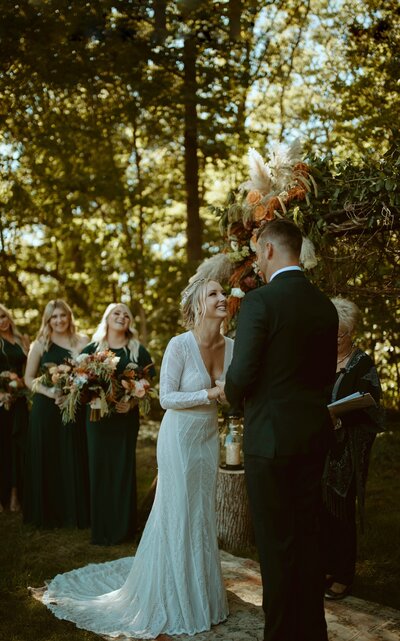 Backyard wedding ceremony