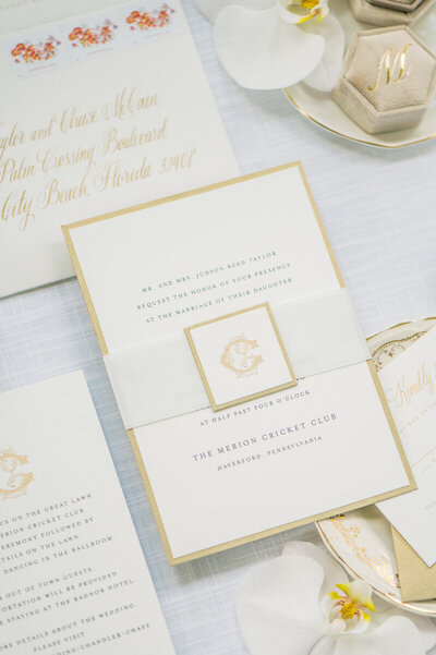 Custom calligraphy wedding invitation in gray ink