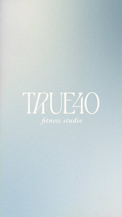 True40 Fitness Studio logo on a blue gradient texture background