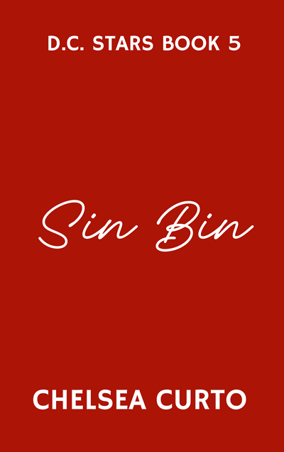 Red placeholder book cover titled Sin Bin, D.C. Stars Book 5 by Chelsea Curto