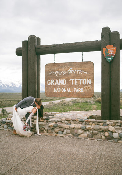 grand teton national park elopement couple