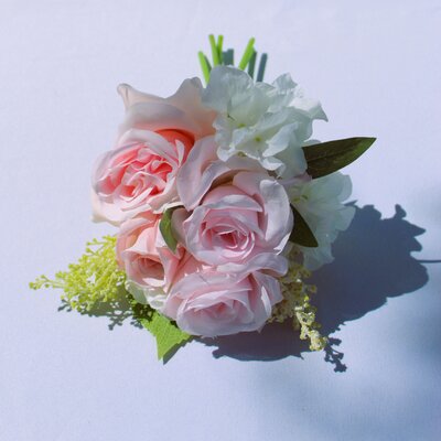 Pink Rose & Cream Hydrangea BOUQUET (5)