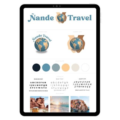 Nande Travel Brand Board Mockup