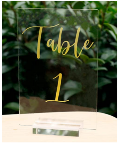 table numbers-acrylic with gold