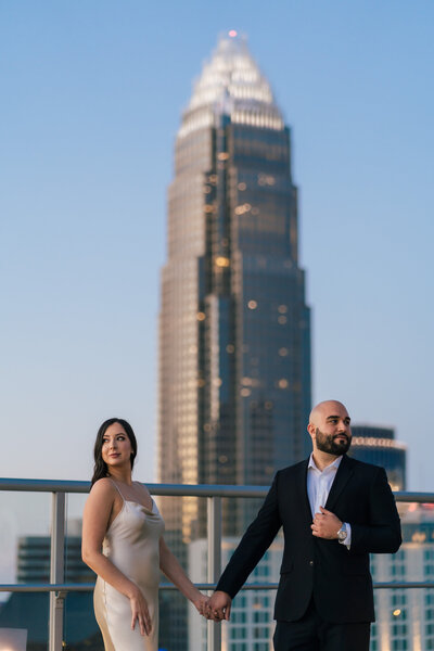 Luxury Wedding Portraits by Moving Mountains Photography in NC - Photo of a couple on their wedding day at the Grand Bohemian Hotel in Charlotte, NC.