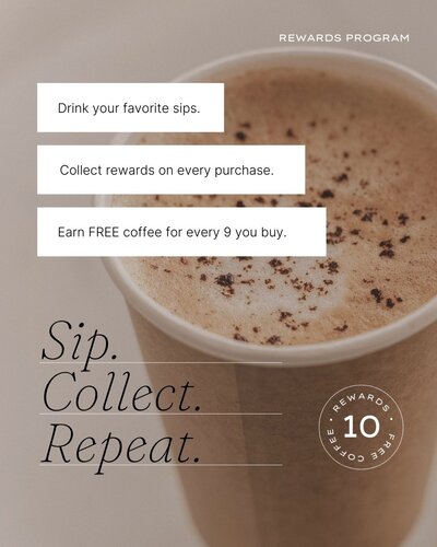 social media template for bakeries and restaurants - rewards program