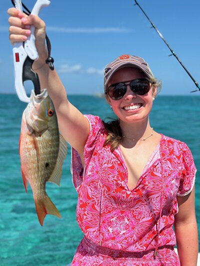 Family fishing trip in the Cayman Islands followed by fresh seafood dinner