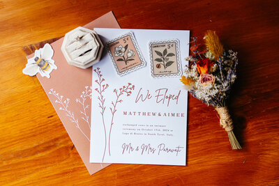 Decorations and details of the save the date cards
